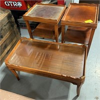 SET OF 3 LIVING ROOM TABLES - COFFEE TABLE & 2