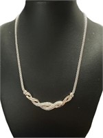 Two Tone Diamond Accented Evening Necklace