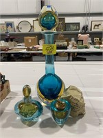 SUPER HEAVY BLUE & YELLOW MURANO? ART GLASS