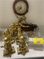 MASTERCRAFTERS WOMAN CLOCK, GROUP OF BRASS