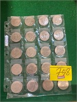 SHEET OF 20 EISENHOWER DOLLAR COINS