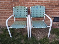 (2) Green Outdoor Chairs