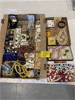 3 FLATS OF COSTUME JEWELRY