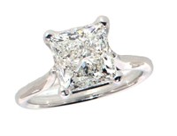 14k Gold 3.00 ct Princess Cut Lab Diamond Ring