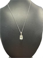 Radiant Cut 2.00 ct Natural Aqumarine Necklace