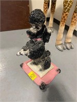 VERY CUTE 22" TALL CONCRETE DANCING POODLE FIGURE