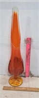 18 1/2" Tall Orange Viking Glass Flower Vase