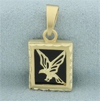 Hawk Bird Pendant in 14k Yellow Gold