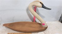 Hansd Carved Swan Centerpiece