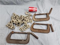 3 #6 clamps and chain with hook.  Look at the