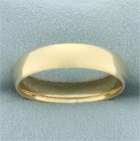 Mens Half Dome Wedding Band Ring in 14k Yellow Gol