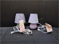 (2) Simple Designs Mini Ceramic Globe Table Lamp