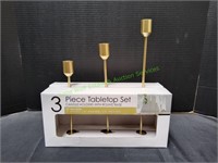 Mainstays 3pc Gold Tabletop Candle Holder