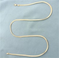 20 Inch Herringbone Link Chain Necklace in 14k Yel