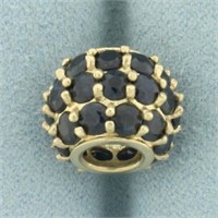 Sapphire Bead Charm in 10k Yellow Gold