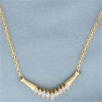 Marquise Diamond Adjustable Length Necklace in 14k