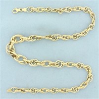 Italian Graduated Chain Link Necklace in 18k Yello