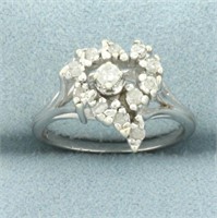 Diamond Heart Design Ring in 14k White Gold