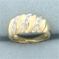 Wave Design Diamond Ring in 10k Yellow Gold