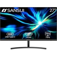 SANSUI 27 inch FHD Monitor with USB Type-C, Speake