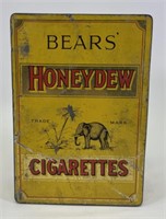 1929 Bear's Honeydew Cigarettes Elephant Litho Tin