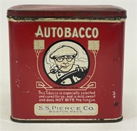 Rare Autobacco Litho Tobacco Tin Great Graphics