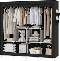 UDEAR Portable Closet Large Wardrobe, Black, 66.9"