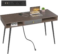 Williamspace Mid Century Modern Desk with USB Port