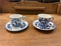 Vintage Delft Cups & Saucers