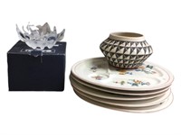 Swedish Crystal, Acoma Pottery, Dinnerware