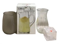 Libbey Pitcher, Vase, Candle Holder
