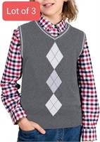 Lot of 3 - BOBOYOYO Boys Argyle Sweater Vest 100%