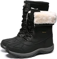 Mens Snow Duck Boots Waterproof Insulated, Black,