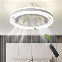 Justifan Ceiling Fan with Light, 20" Modern Low Pr