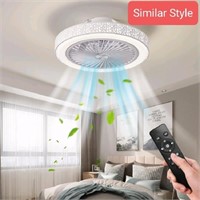 Enwinup Modern Ceiling Fan with Lights, 18.9" LED