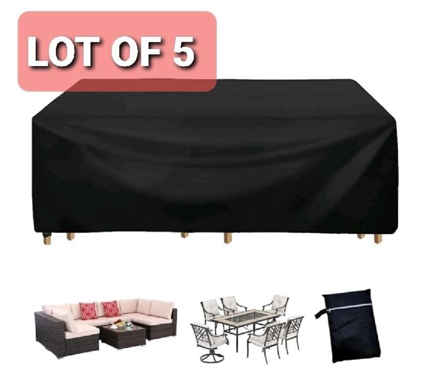 Lot of 5, Waterproof Patio Furniture Covers,Black