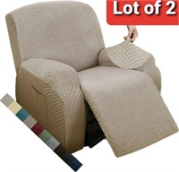 Lot of 2, MAXIJIN, Velvet 4 Piece Recliner Cover,