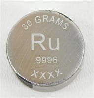 1 oz Ruthenium Bullion Ingot RWMM Metals Mint