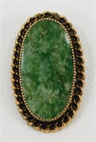 Vintage Gold Filled Jade Pin with Original Box