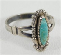 Vintage Sterling Silver Turquoise Ring - Size 6