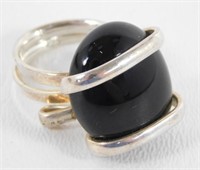 Sterling Silver Black Onyx Ring - Size 7
