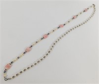Sterling Silver Rhodonite Double Strand Necklace