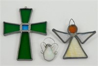 Lot of Stained Glass Cross and Angels