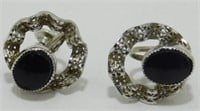 Black Onyx Sterling Earrings