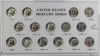1941-45 Mint Set Mercury Dimes in Plastic Case