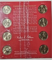 2013 - 8 Presidential Dollars in Display