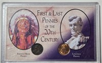Indian Head and Lincoln Cent in Plastic Case