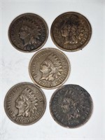 1879-1905-1895-1905-1897 Indian Head Cents