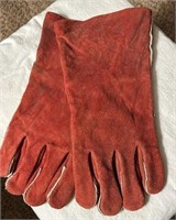 Leather premium welding gloves hardly wore