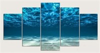 5 Panel Wall Art Blue Ocean Bottom View